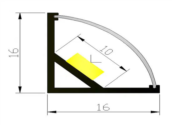 Profili di estrusione di alluminio anodizzante OEM per illuminazione a strisce LED ISO9001